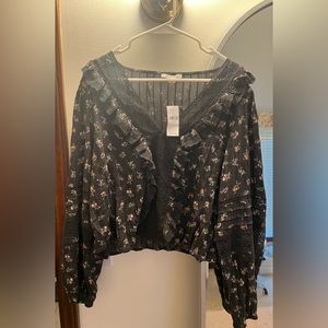 Top, American Eagle, NWT, XL, black, gray
